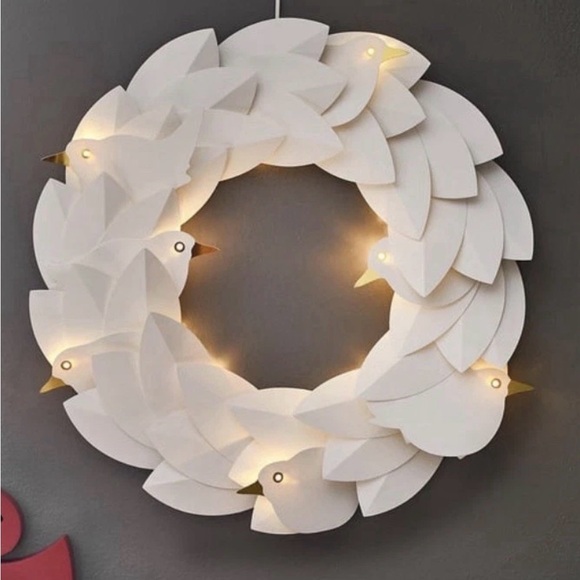 IKEA Other - IKEA White Holiday Wreath with LED Lights Christmas decoration for door or wall